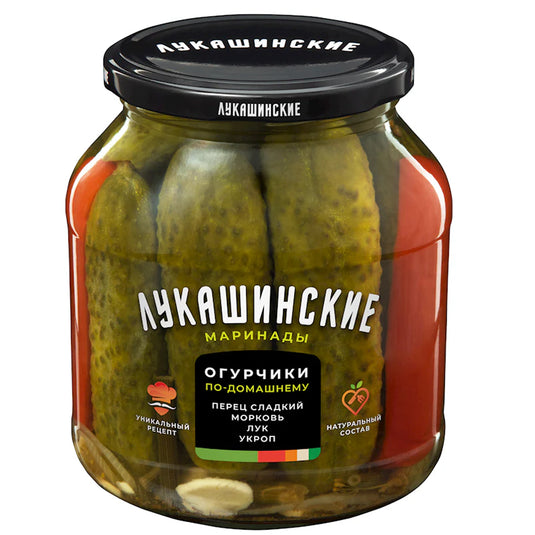 Cucumbers Pickled with Sweet Pepper Home-Style, 670 g