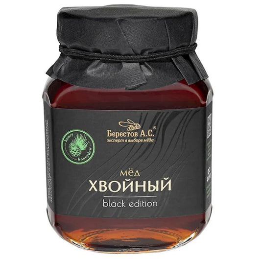 All-Natural Coniferous Honey "Black Edition" – Dark Forest Honey, Rich Antioxidant Profile 500g