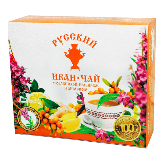Russian Fireweed Ivan-Tea with Sea Buckthorn, Ginger & Lemon, 100 tea bags