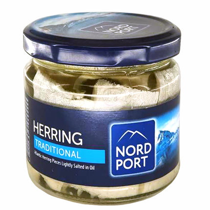 Traditional Salted Herring Pieces-Fillet, Nord Port, 10.23oz