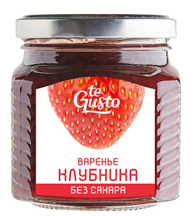 Russian Jam te Gusto Strawberries sugar free 300 g