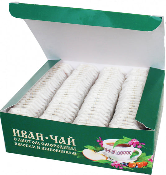 Russian Fireweed Ivan-tea w/ Currant Leaf, Apple and Rosehip, 100 tea bags with a label, 150 g/ 0.33 lb