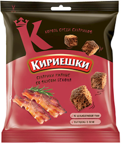 Rye-wheat croutons &quot;Kirieshki&quot; with bacon flavour 100g