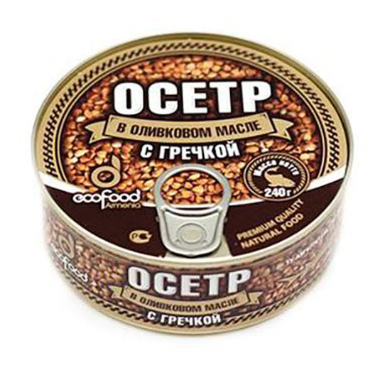 Sturgeon in Olive Oil with Buckwheat, 240g/ 0.53lb