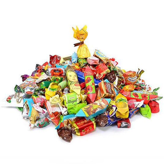 BIG Russian + Ukranian SWEETs MIX "Roshen-Slavyanka-RotFront-RedOctober", 4 lbs / 1.82 kg