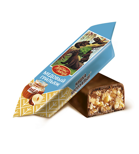 Candy "Mishka Kosolapy" (Clumsy Bear) Honey candied roasted nuts 1lb