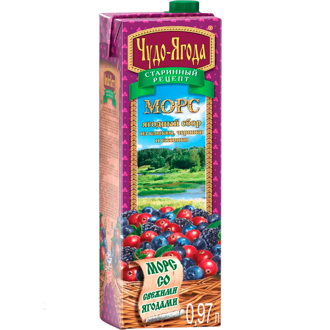 Mors Cranberries, Blueberries, Blackberries, Chudo-Yagoda, 950 ml