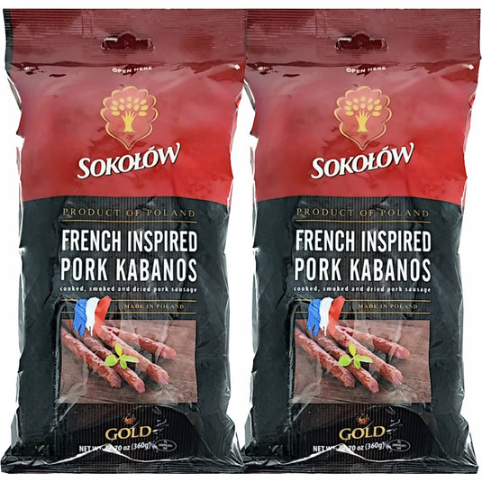 PACK 2 French Style Pork Dried Kabanosy, Sokolow, 360g x 2