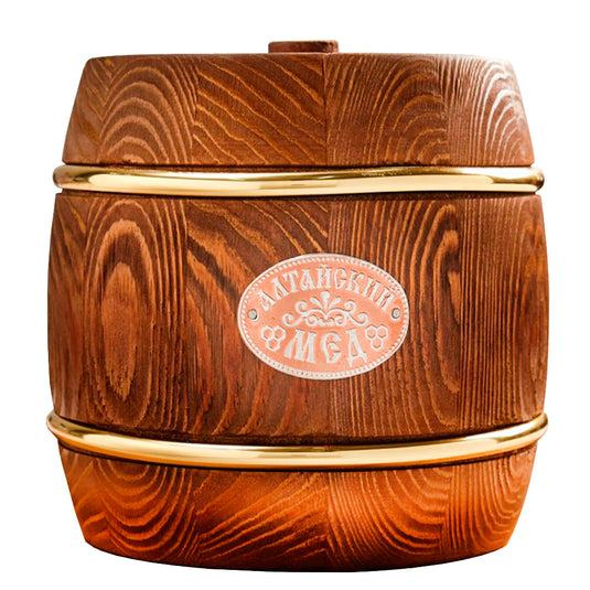 Floral Honey Altai Gold in Wooden Barrel, 1kg