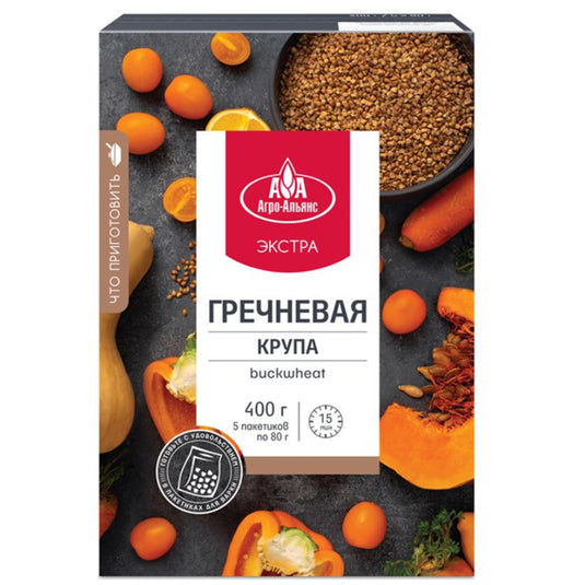 Buckwheat Extra (Cooking Bags), Agro-Alliance, 400 g