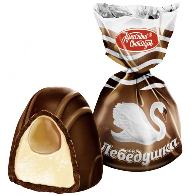 Candy "Lebedushka" Filled with a Soft Toffee, Red October, 450 g
