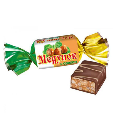 Chocolate Candy "Medunok" with Nuts, 0.5 lb / 0.22 kg