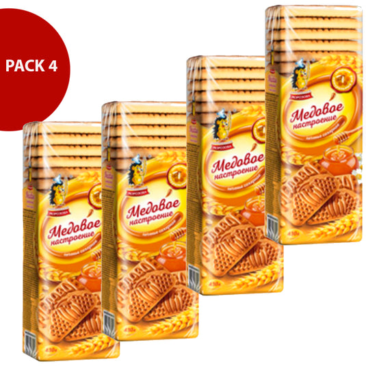 Pack 4 Cookies Morozov's w/ Honey, 430g x 4