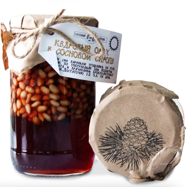 Cedar Nuts in Pine Cones Syrup, Taiga Cache, 420g / 14.82oz