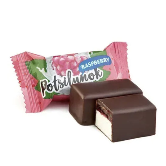 Soufflé Candies with Raspberry Jelly Potsilunok, Sweetale, 226g / 7.97 oz