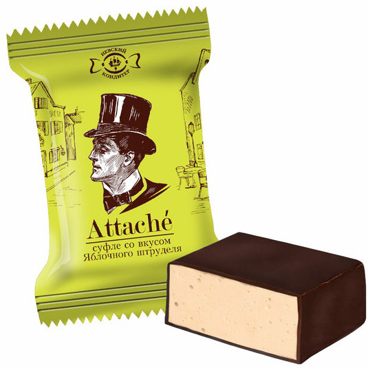 Chocolate Covered Souffle Apple Strudel "Attache", Nevsky Pastry Chef, 226g/ 7.97oz 