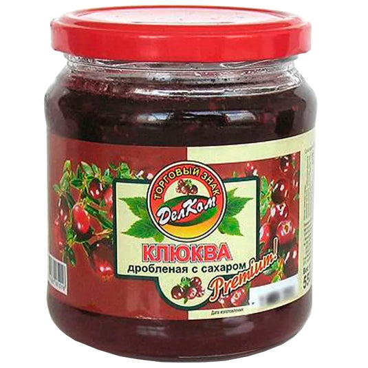 Crushed Cranberries with Sugar, DelCom, 550g / 19.4 oz