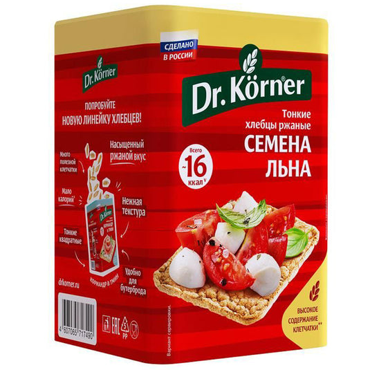 Crispy Rye Bread with Flax Seeds, Dr.Korner, 100g/ 3.53oz