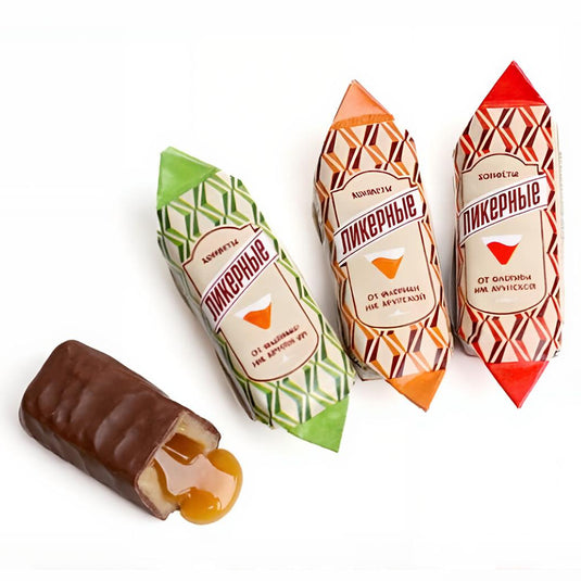 Glazed Chocolates Milk Fondant & Liquid Centers “Likernye”, CF Krupskaya, 226g / 7.97oz