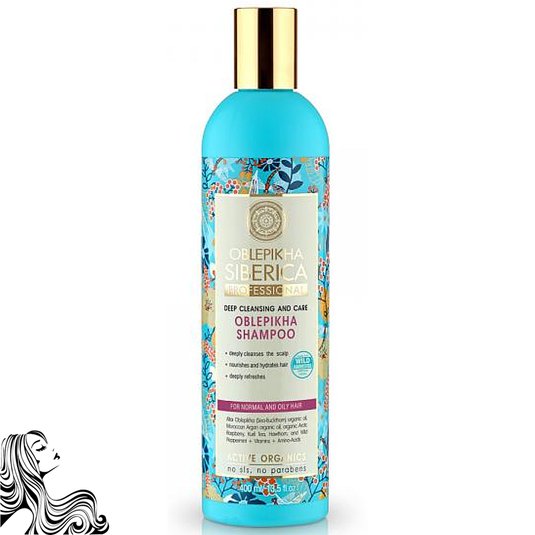 Sea Buckthorn Shampoo Deep Cleansing for Normal & Oily Hair, Natura Siberica, 13.52 oz/ 400 Ml