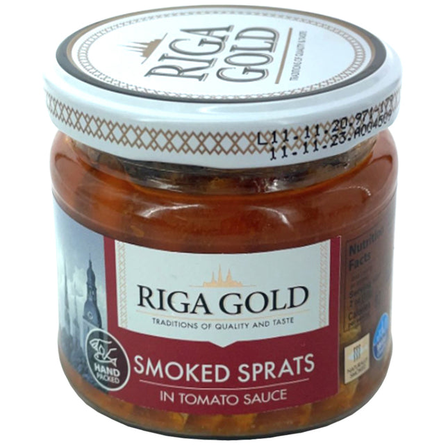 Tender Smoked Sprats in Tomato Sauce, Riga Gold, 250g