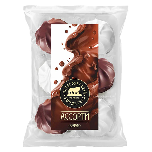 Зефир Петербургский кондитеръ ассорти в шоколадной глазури 350 гр