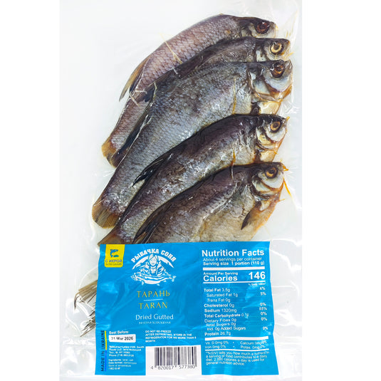 Рыба таранка сушеная потрошеная с икрой, 272 г