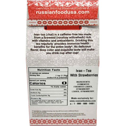 Ivan-Tea Loose Leaves Fireweed & Strawberry Blend, Altarica, 50g/ 1.76oz